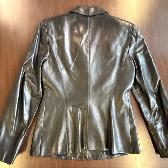 Badgley Mischka Black Leather Jacket - Picture 3 of 5